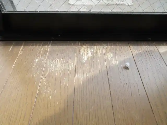 フローリング表面が色あせ、剥げている状態