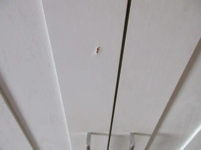 扉に傷が付いている状態