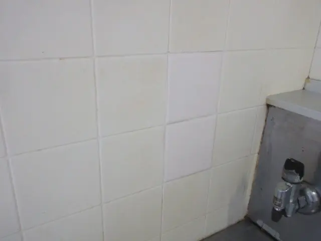 焦げたタイルを部分的に交換した様子