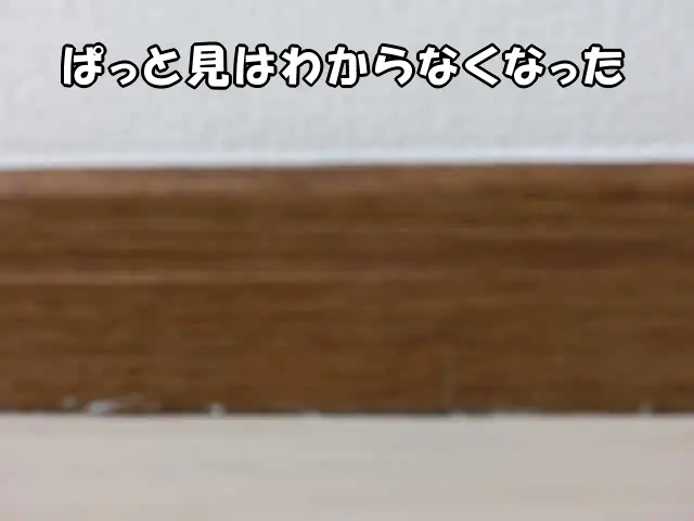 補修で木巾木の表面の剥がれがわからなくなった状態
