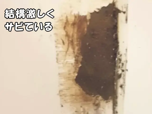 ユニットバスのサビをアップで見た状態